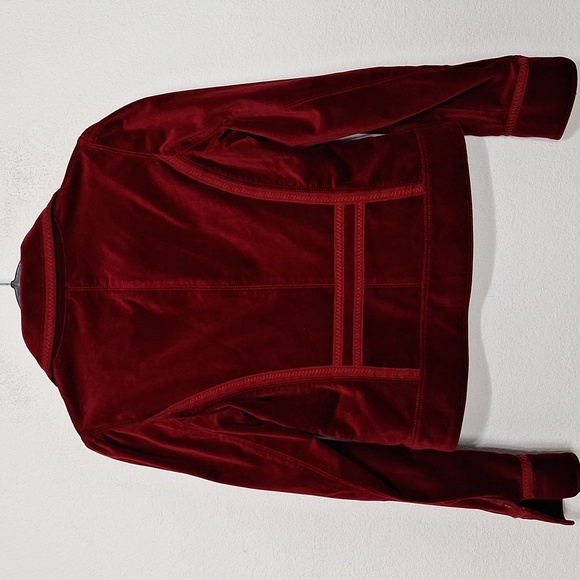 White House Black Market Red Burgundy Romantic Velvet Jacket Approx. Size S - Picture 8 of 14